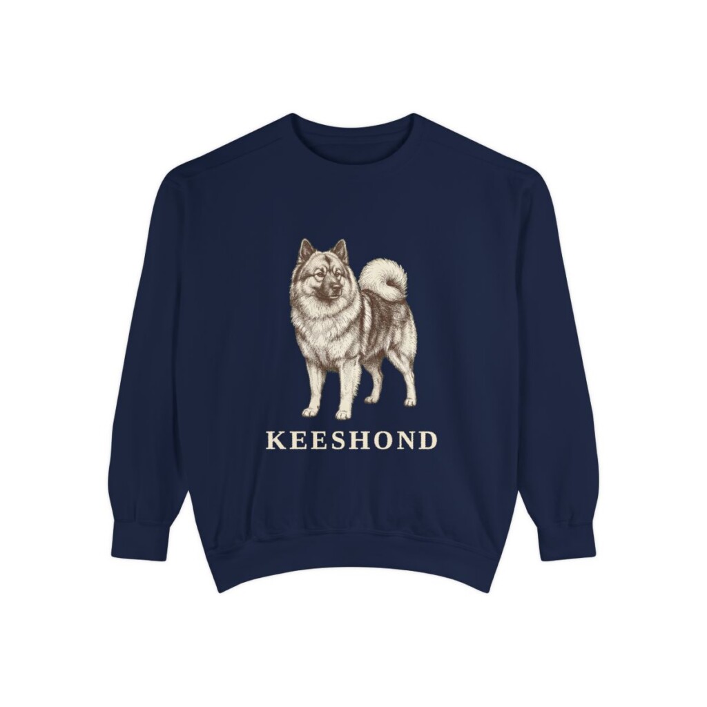 Keeshond Sweatshirt, True Navy, front view