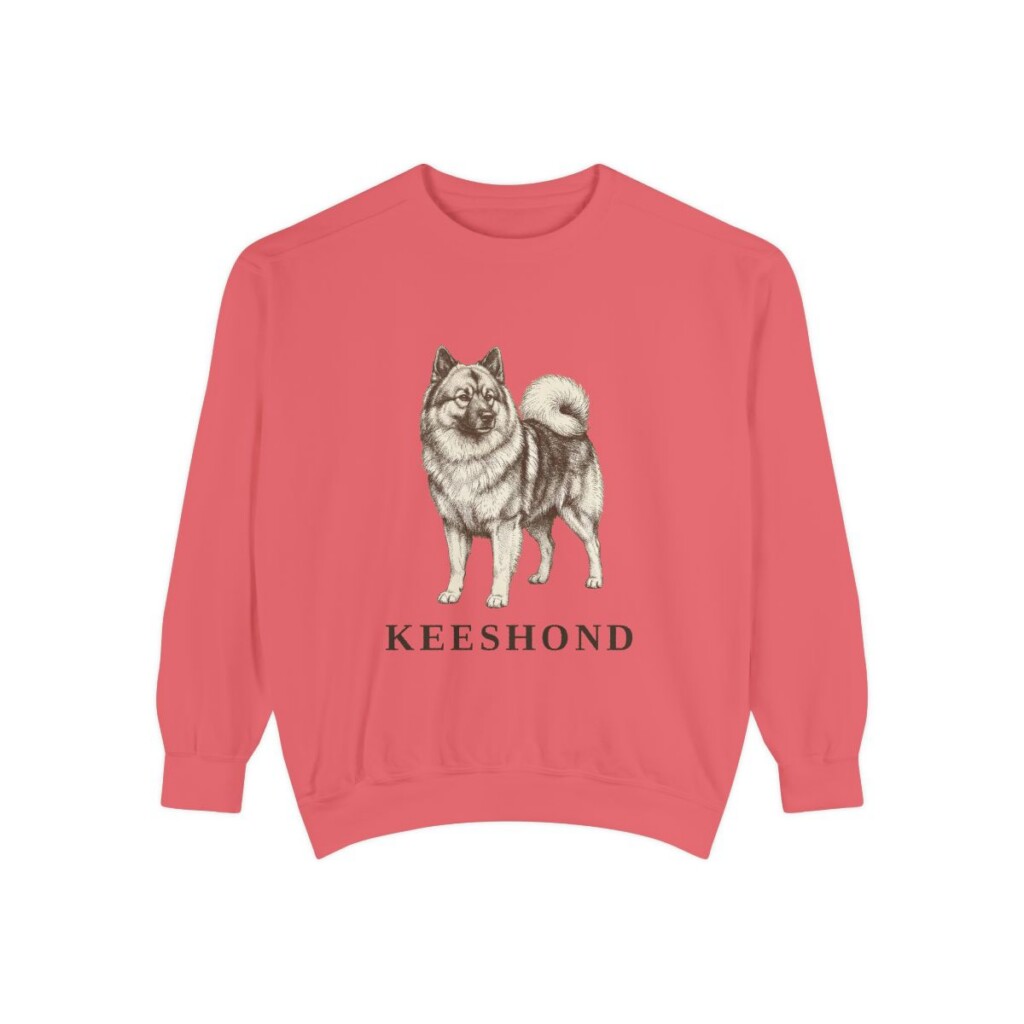 Keeshond Sweatshirt, Watermelon, front view