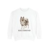 Keeshond Sweatshirt, White, front view