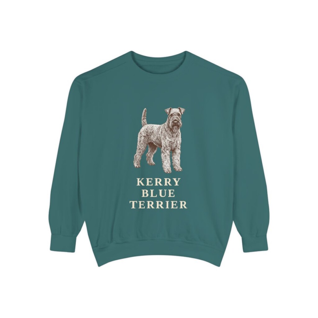 kerry-blue-terrier-sweatshirt-blue-spruce Kerry Blue Terrier Sweatshirt, Blue Spruce, front view