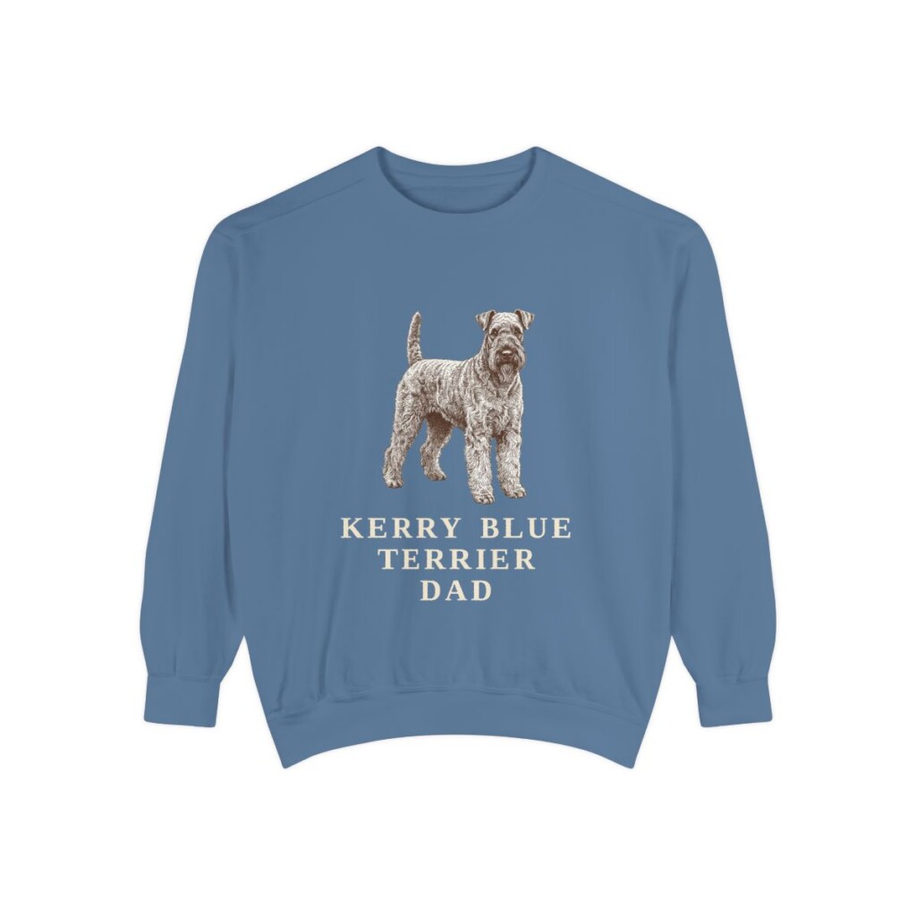 Kerry Blue Terrier Dad Sweatshirt, Blue Jean, front view