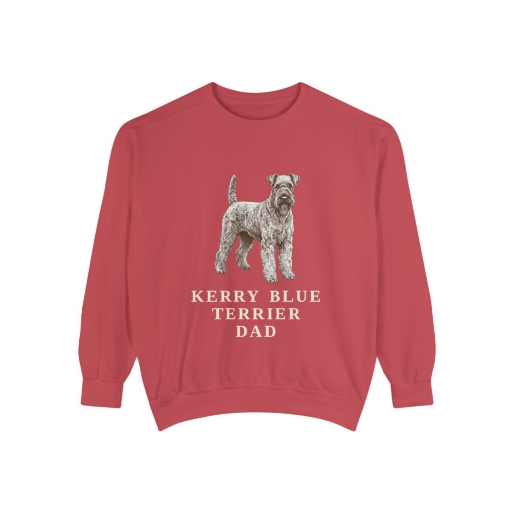 Kerry Blue Terrier Dad Sweatshirt, Crimson, front view