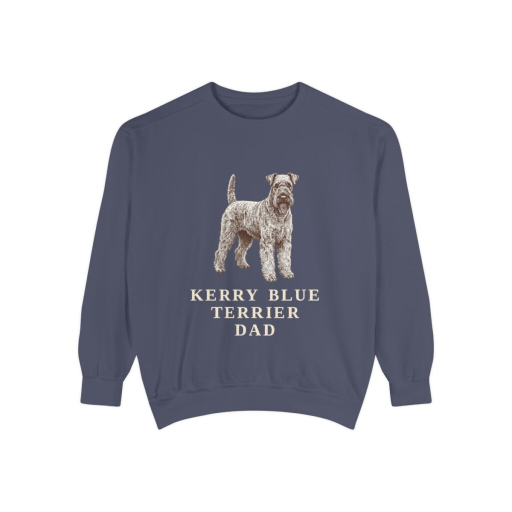 Kerry Blue Terrier Dad Sweatshirt, Denim, front view