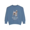 Kerry Blue Terrier Humor Sweatshirt, Blue Jean, front view