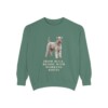 Kerry Blue Terrier Humor Sweatshirt, Light Green, front view