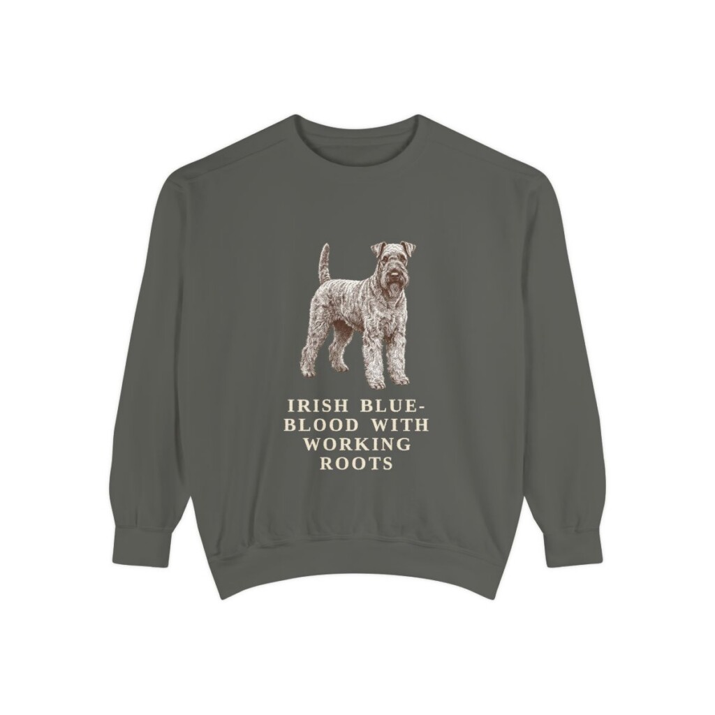 Kerry Blue Terrier Humor Sweatshirt, Pepper, front view