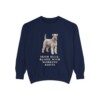 Kerry Blue Terrier Humor Sweatshirt, True Navy, front view