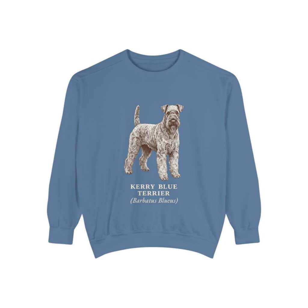 Kerry Blue Terrier Latin Sweatshirt, Blue Jean, front view