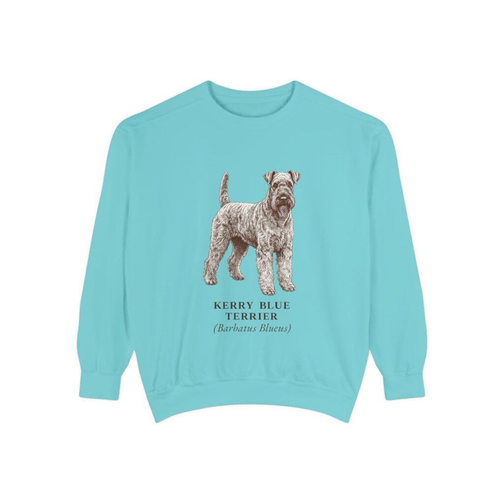 Kerry Blue Terrier Latin Sweatshirt, Chalky Mint, front view