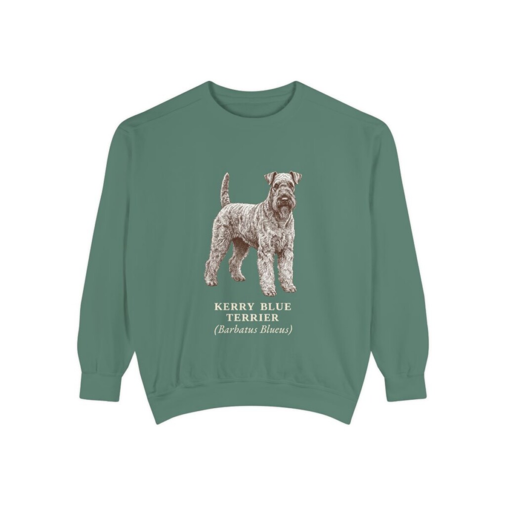 Kerry Blue Terrier Latin Sweatshirt, Light Green, front view