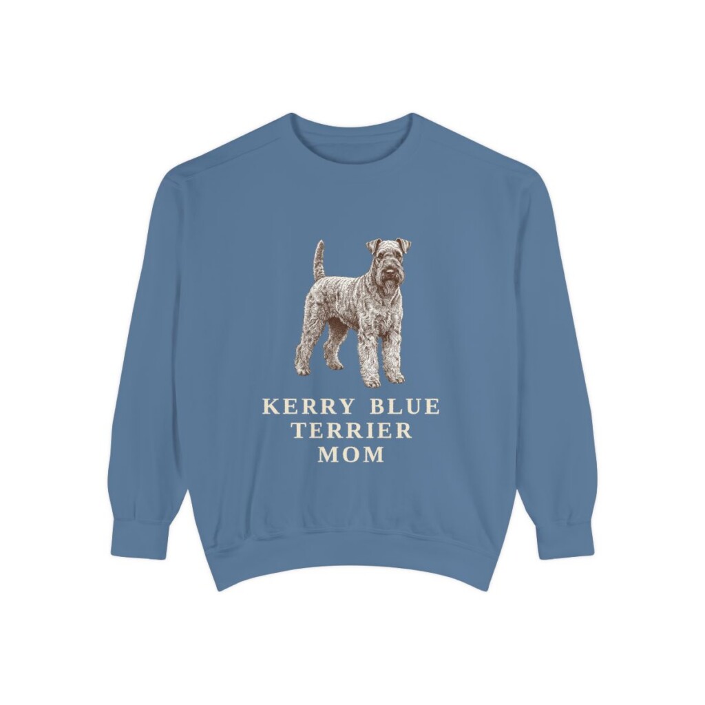 kerry-blue-terrier-sweatshirt-mom-blue-jean Kerry Blue Terrier Mom Sweatshirt, Blue Jean, front view
