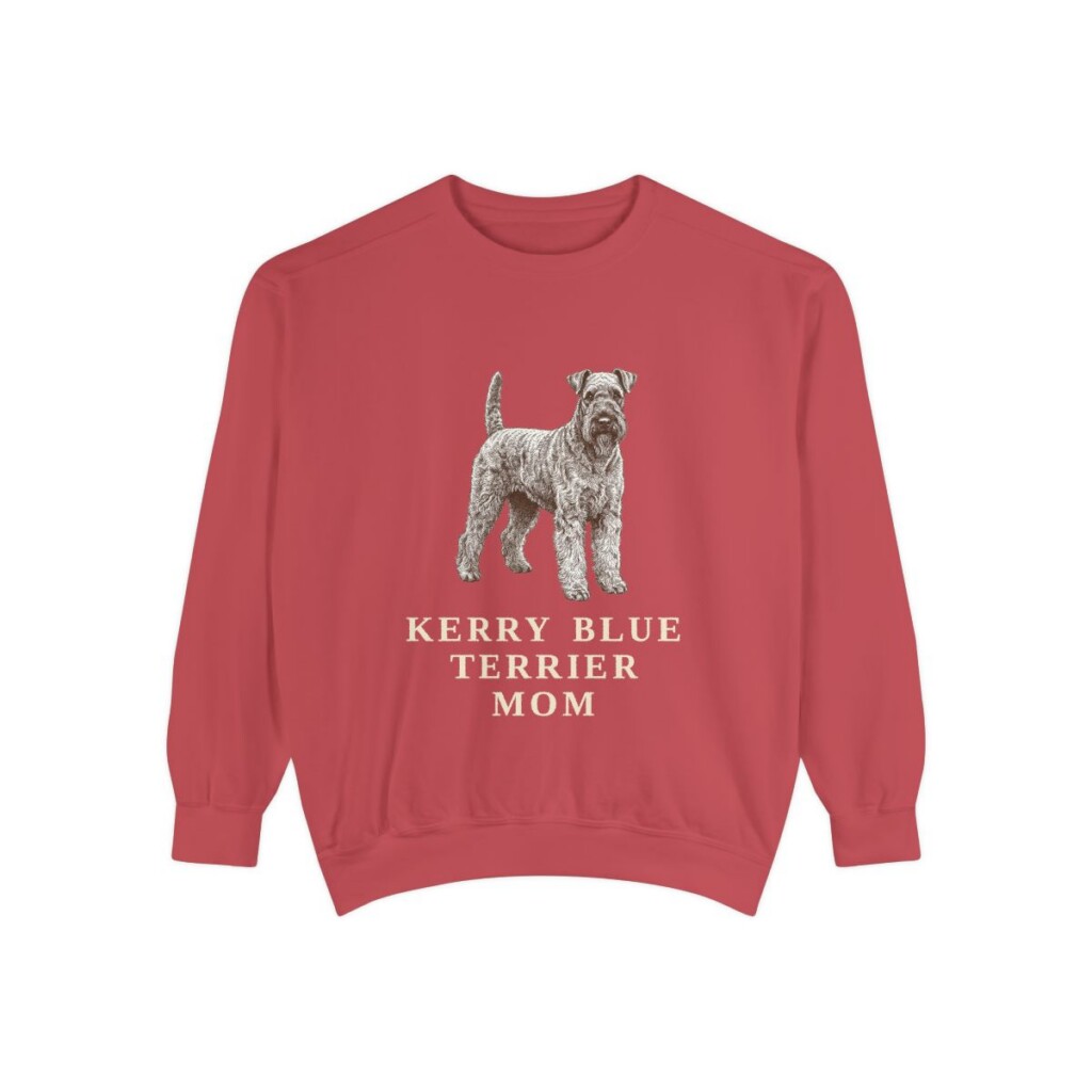 kerry-blue-terrier-sweatshirt-mom-crimson Kerry Blue Terrier Mom Sweatshirt, Crimson, front view