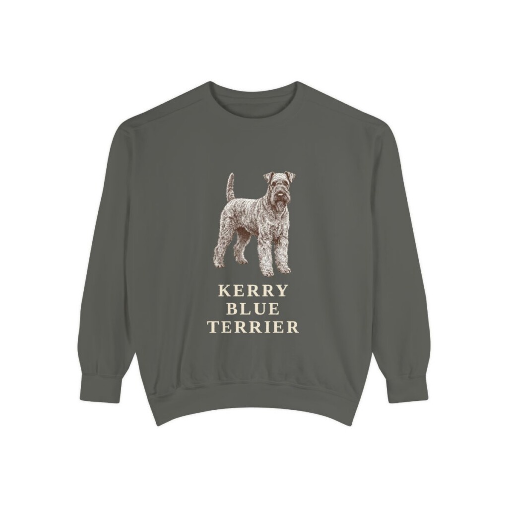 kerry-blue-terrier-sweatshirt-pepper Kerry Blue Terrier Sweatshirt, Pepper, front view