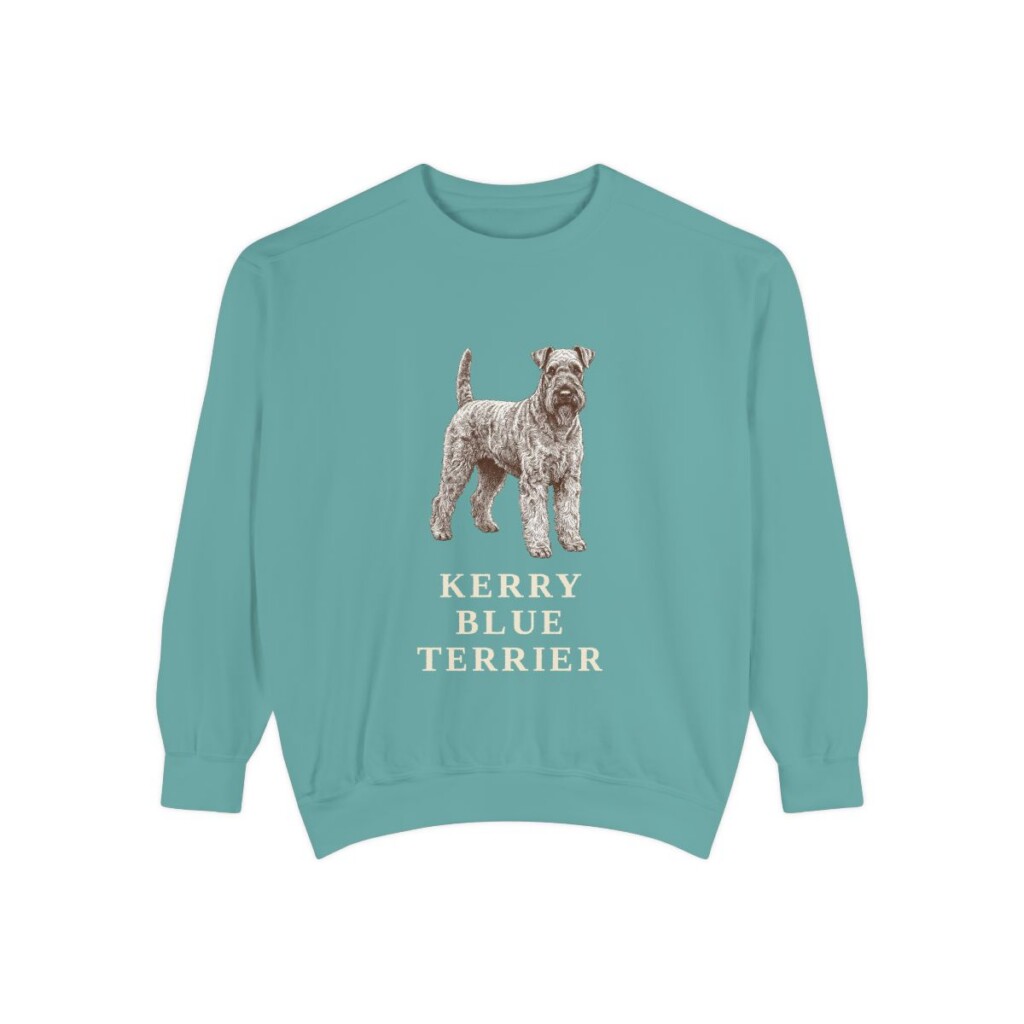 kerry-blue-terrier-sweatshirt-seafoam Kerry Blue Terrier Sweatshirt, Seafoam, front view