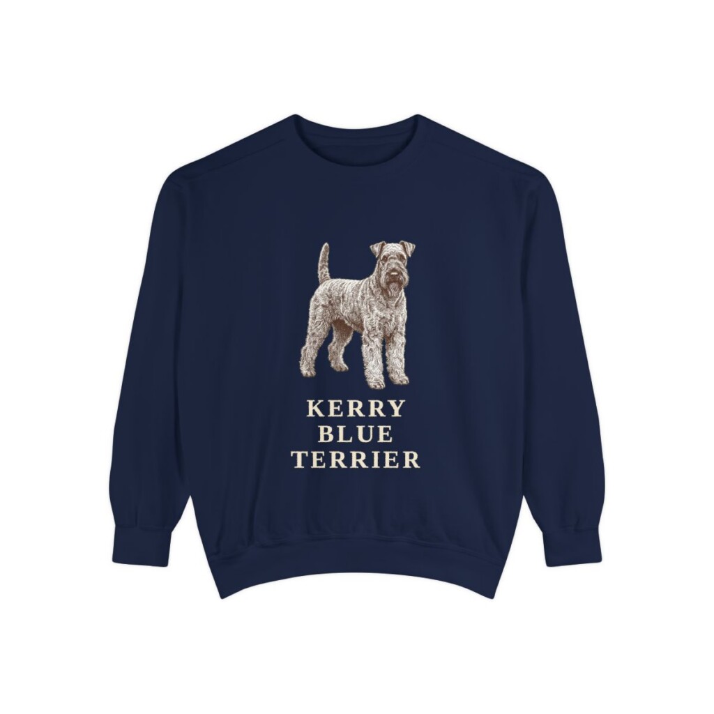 kerry-blue-terrier-sweatshirt-true-navy Kerry Blue Terrier Sweatshirt, True Navy, front view
