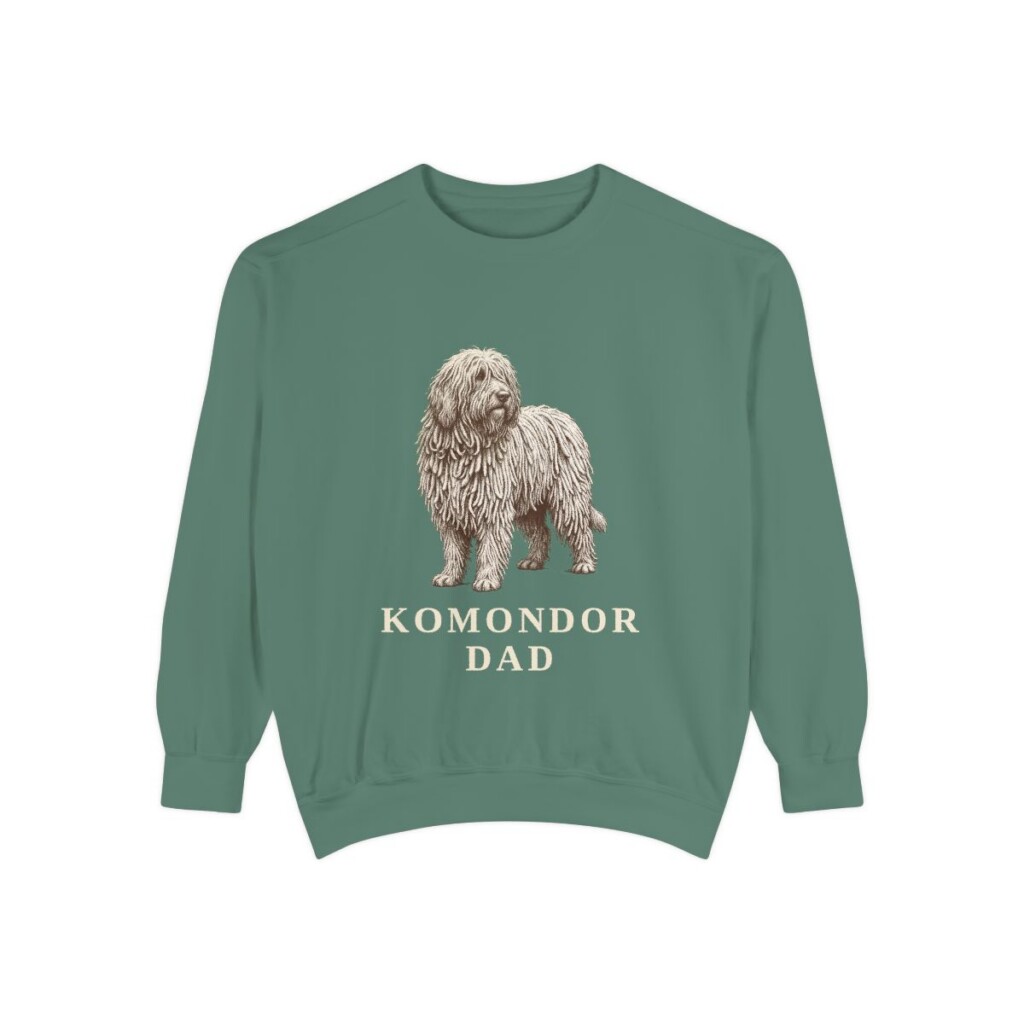 Komondor Dad Sweatshirt, Light Green, front view