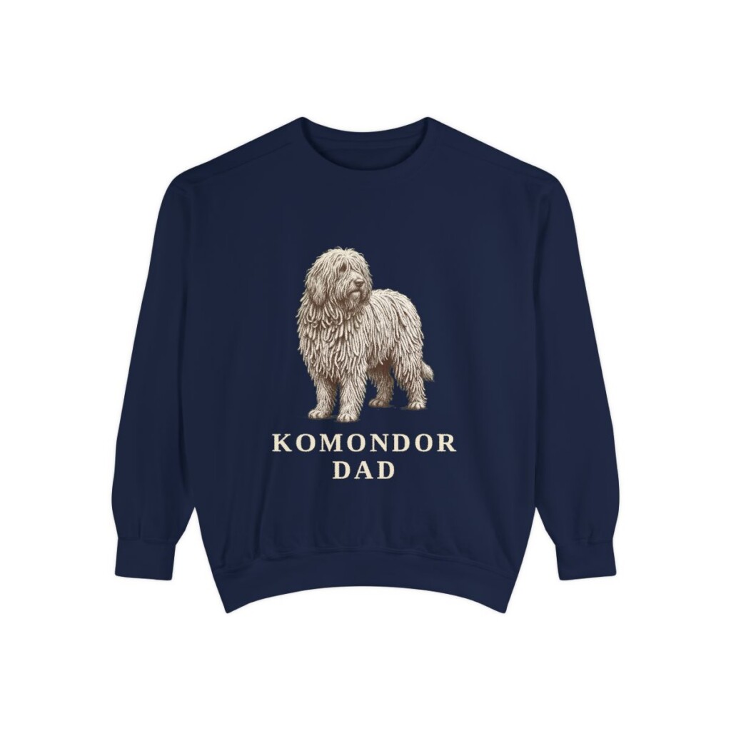 Komondor Dad Sweatshirt, True Navy, front view