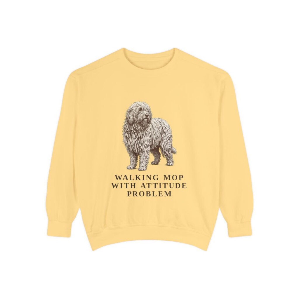 Komondor Humor Sweatshirt, Butter, front view