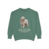 Komondor Humor Sweatshirt, Light Green, front view