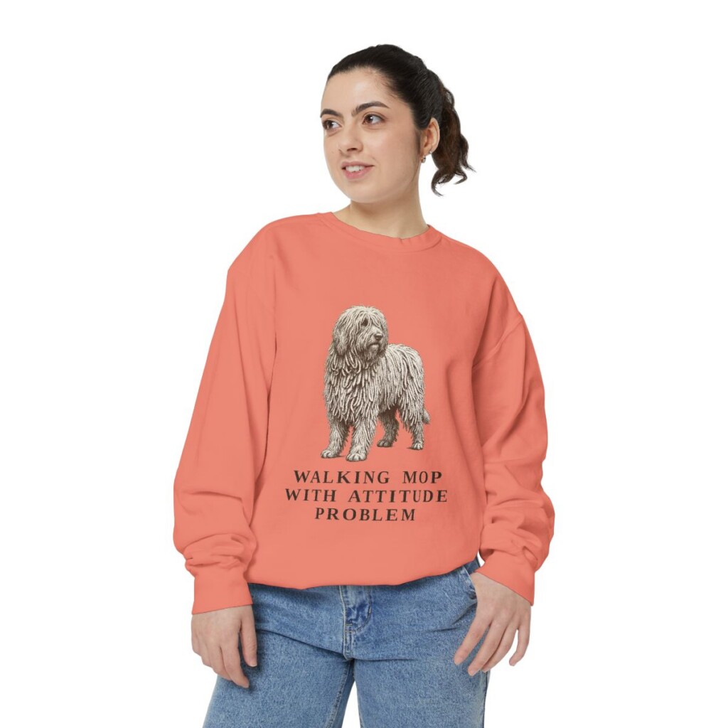 Komondor Humor Sweatshirt, Terracotta, person 2 front