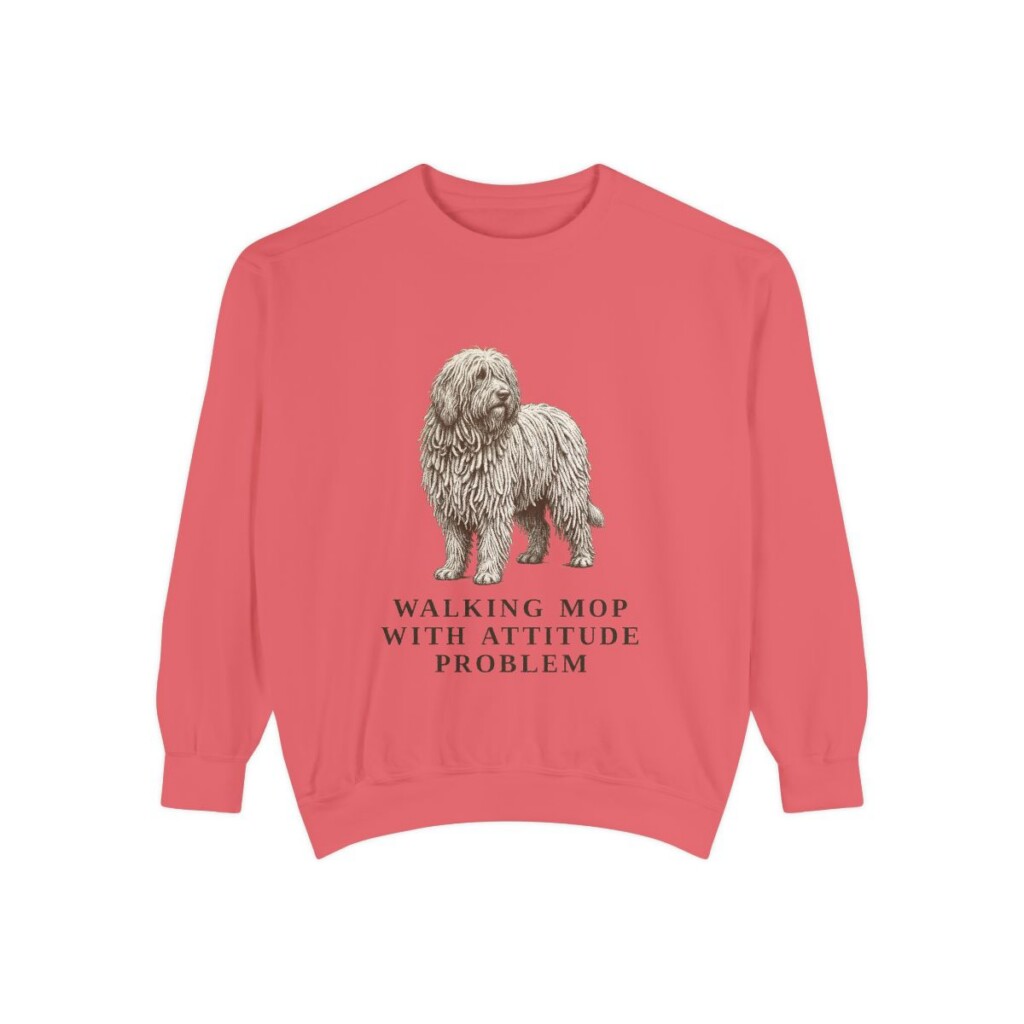 Komondor Humor Sweatshirt, Watermelon, front view