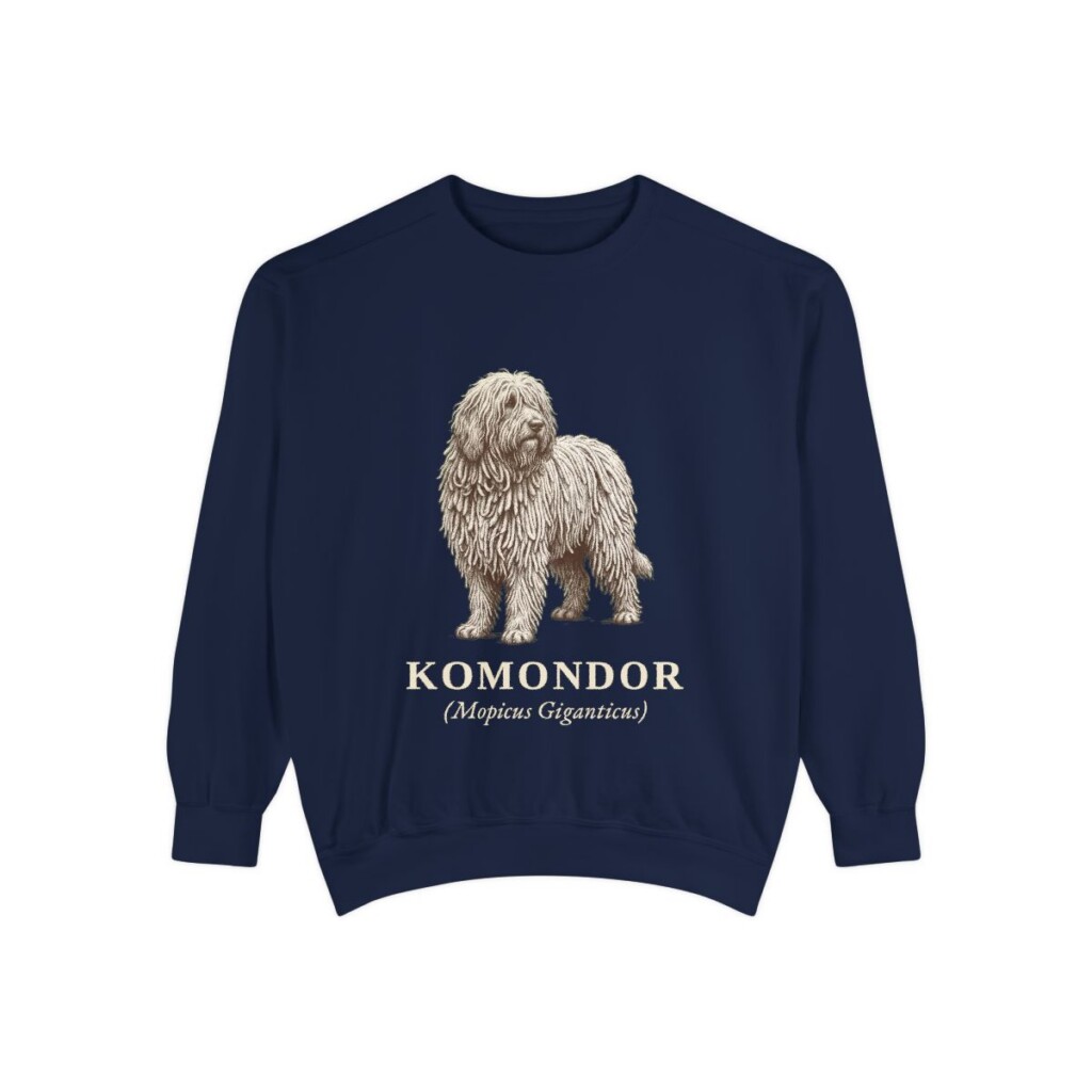 Komondor Latin Sweatshirt, True Navy, front view