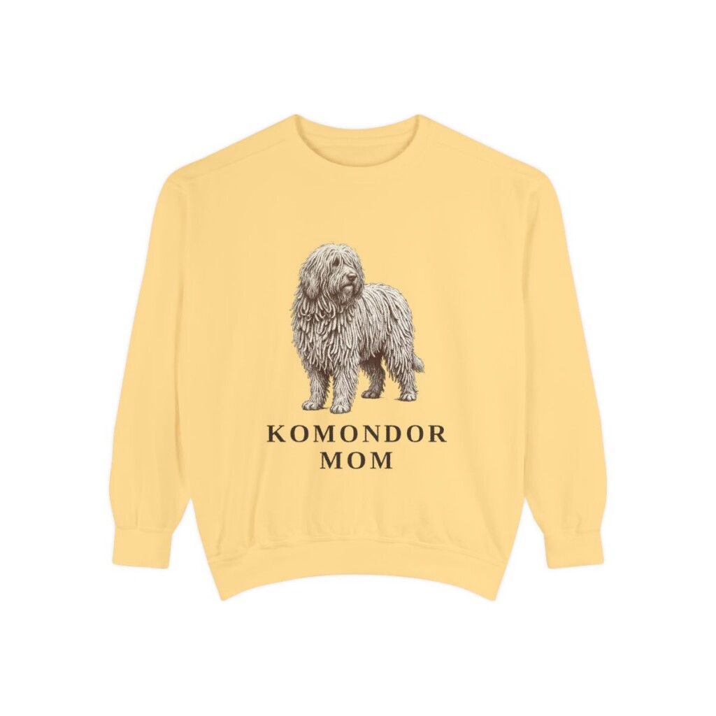 Komondor Mom Sweatshirt, Butter, front view