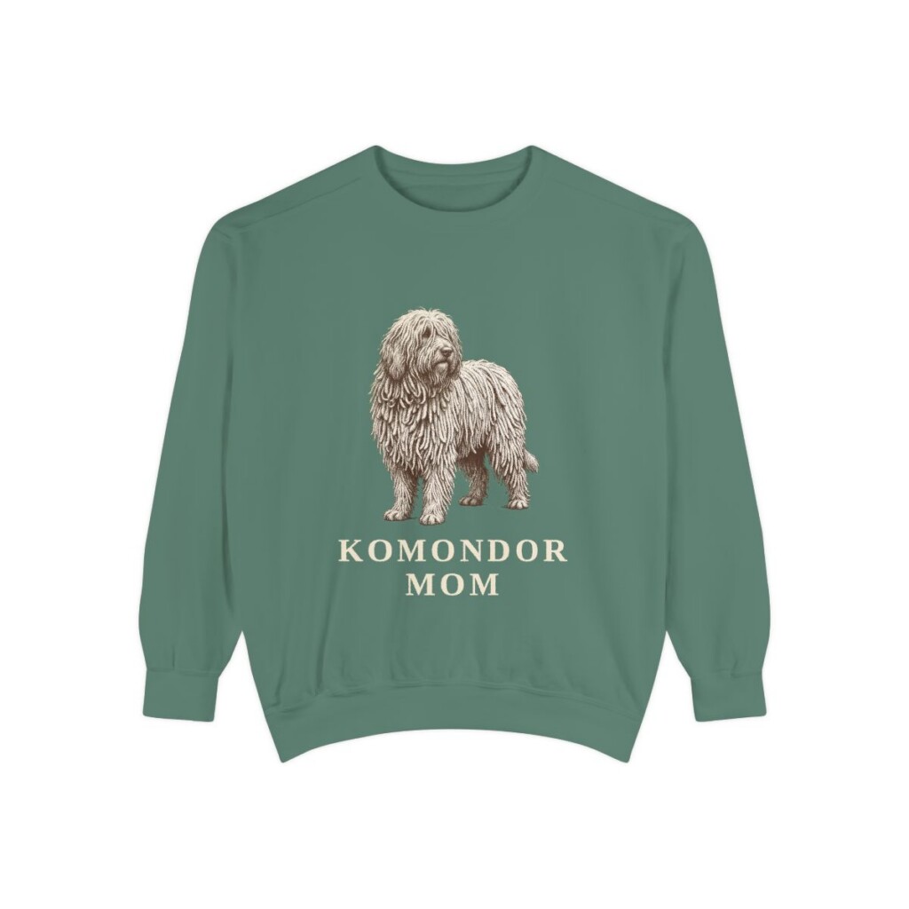 Komondor Mom Sweatshirt, Light Green, front view