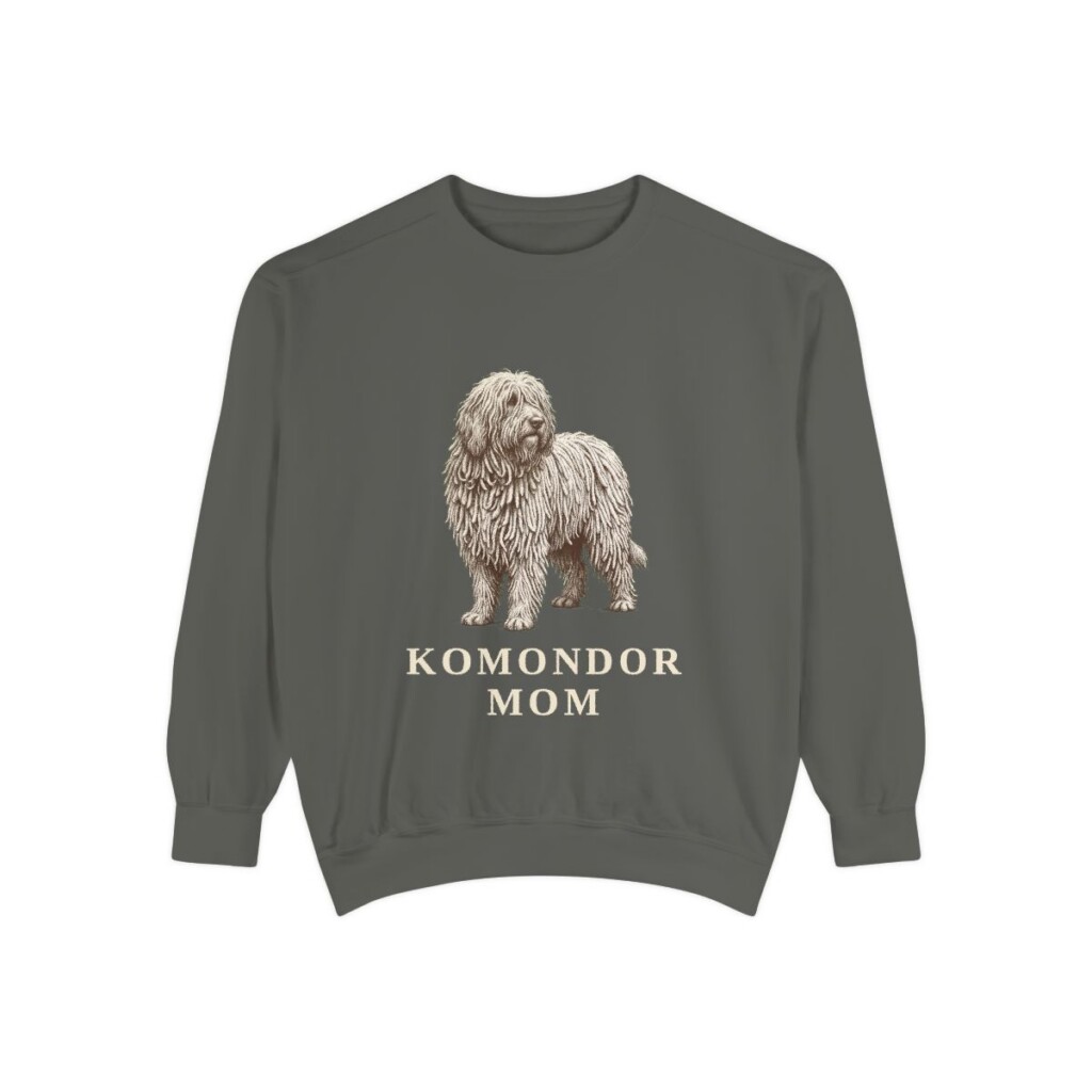 Komondor Mom Sweatshirt, Pepper, front view