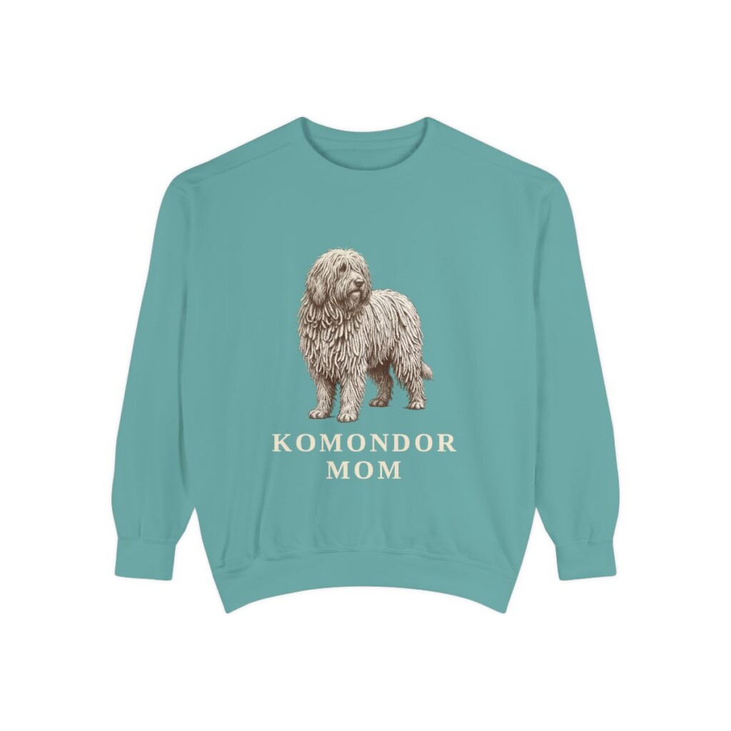 Komondor Mom Sweatshirt, Seafoam, front view