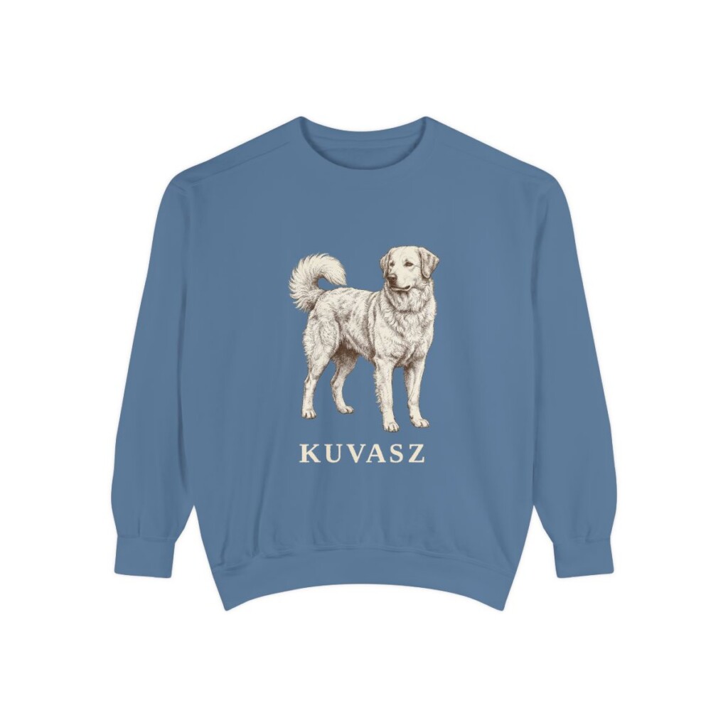 Kuvasz Sweatshirt, Blue Jean, front view