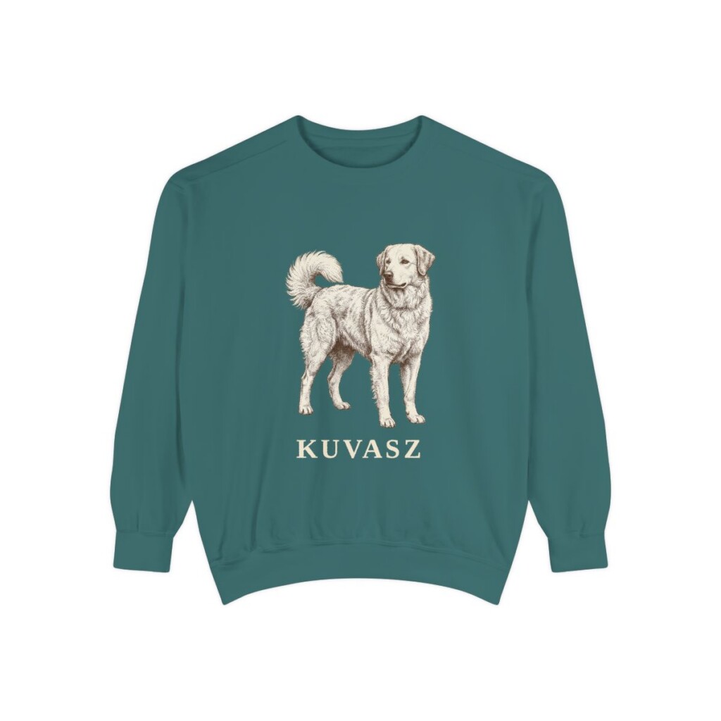 Kuvasz Sweatshirt, Blue Spruce, front view
