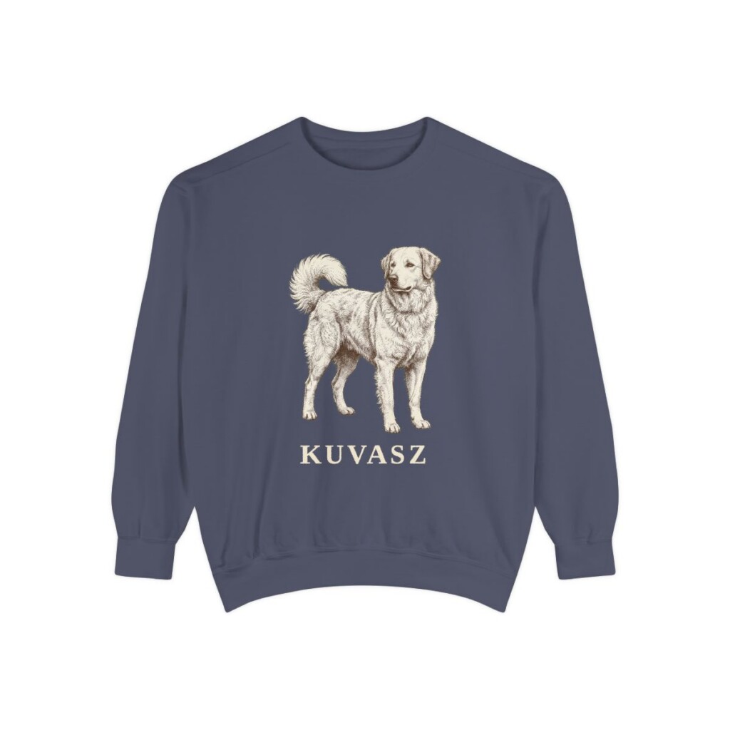 Kuvasz Sweatshirt, Denim, front view