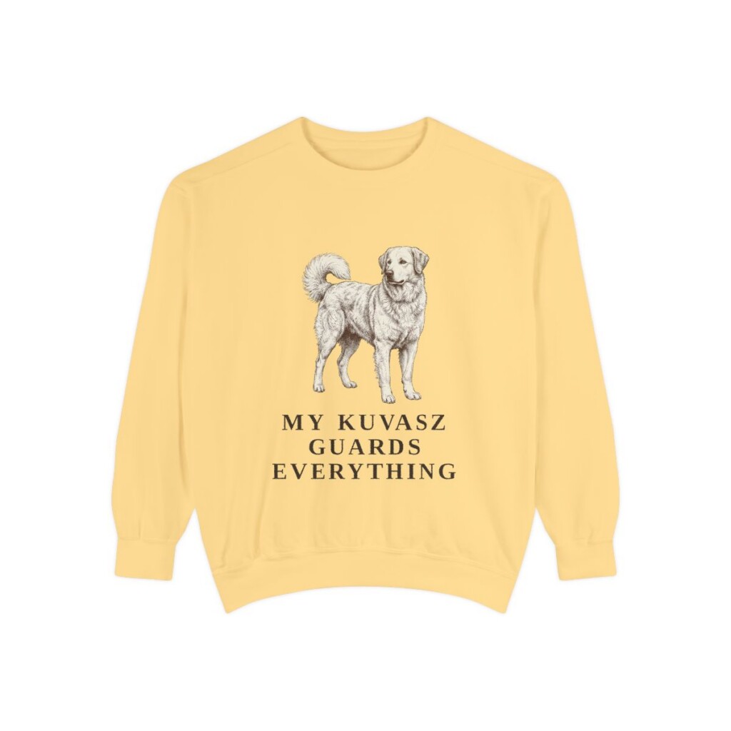 Kuvasz Humor Sweatshirt, Butter, front view