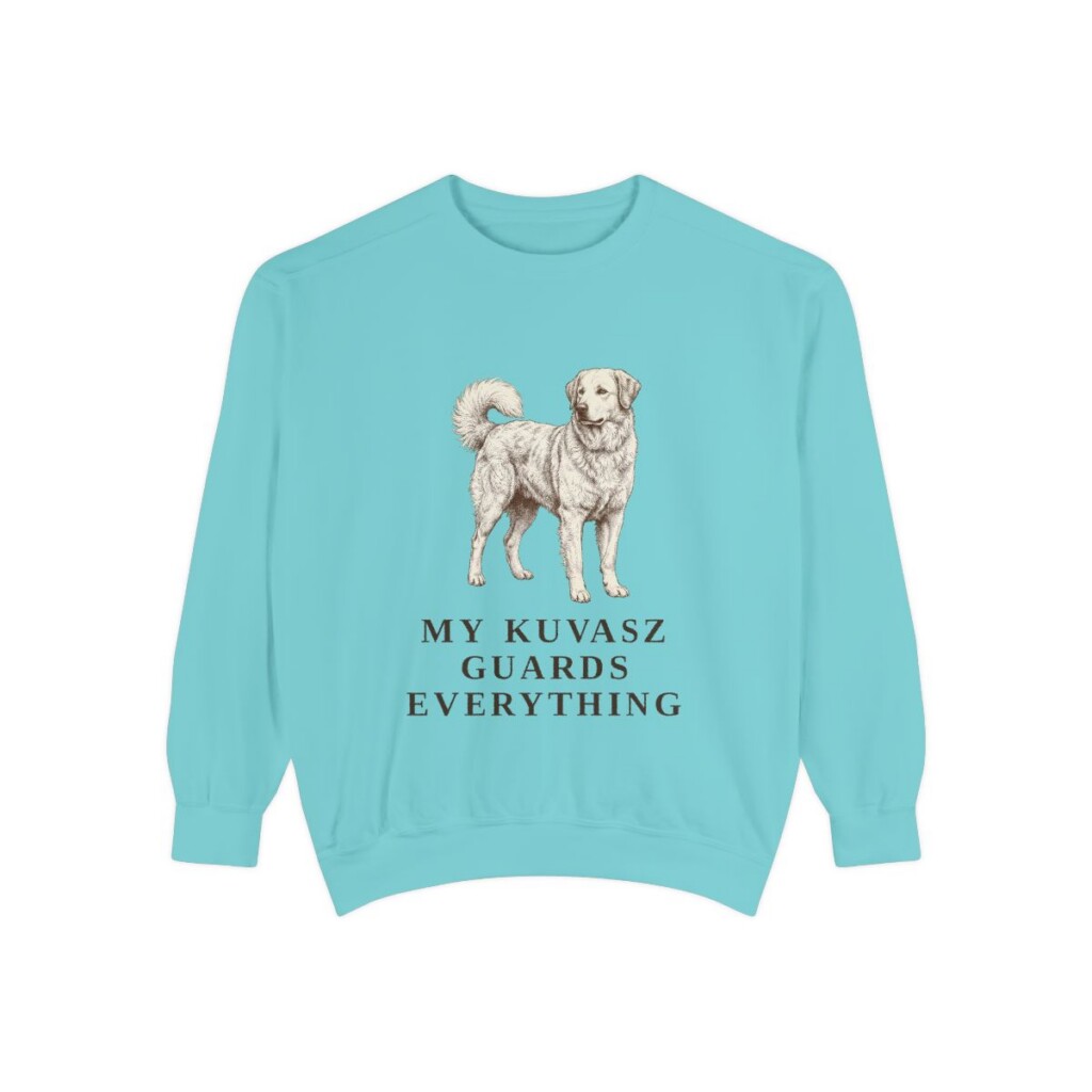 Kuvasz Humor Sweatshirt, Chalky Mint, front view