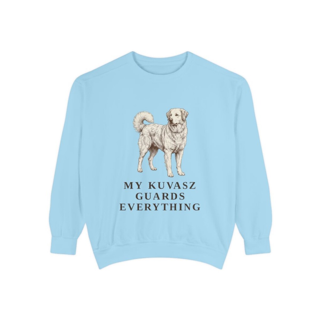 Kuvasz Humor Sweatshirt, Chambray, front view