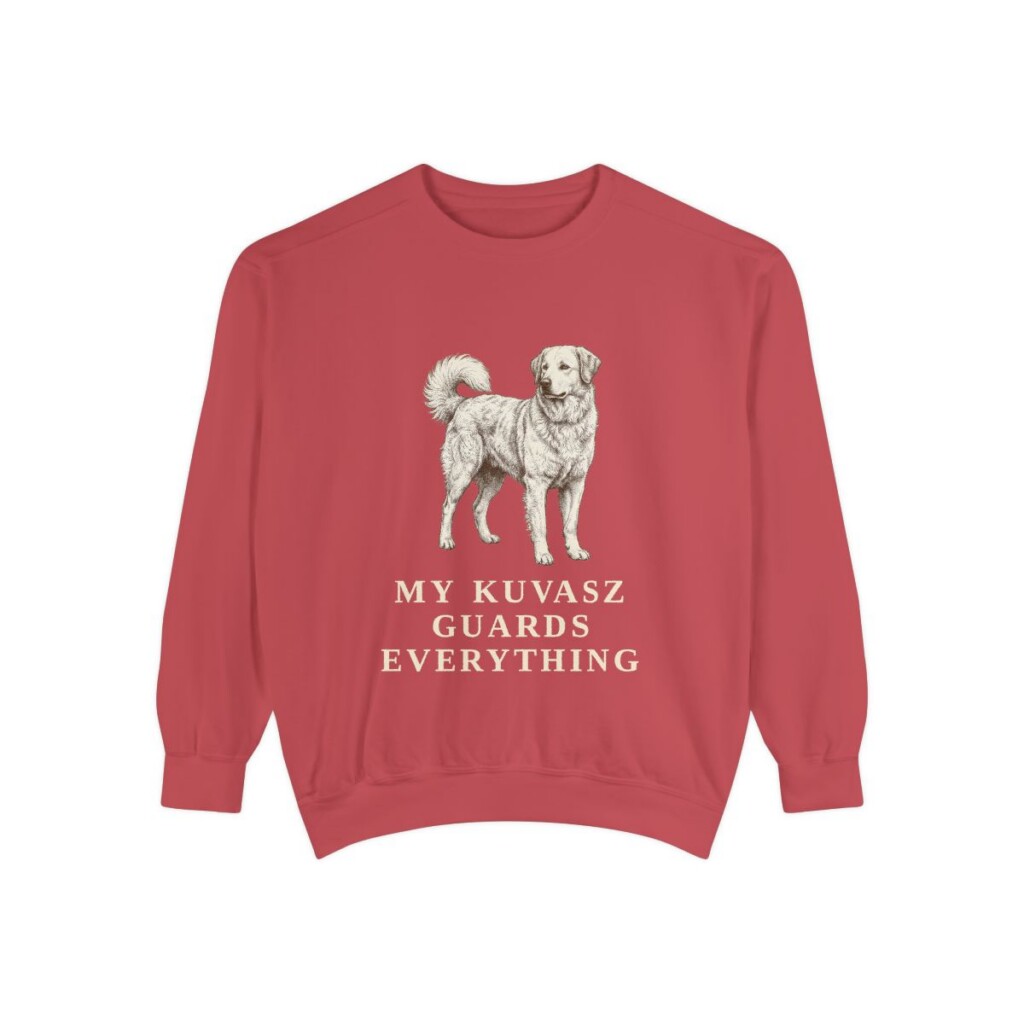 Kuvasz Humor Sweatshirt, Crimson, front view