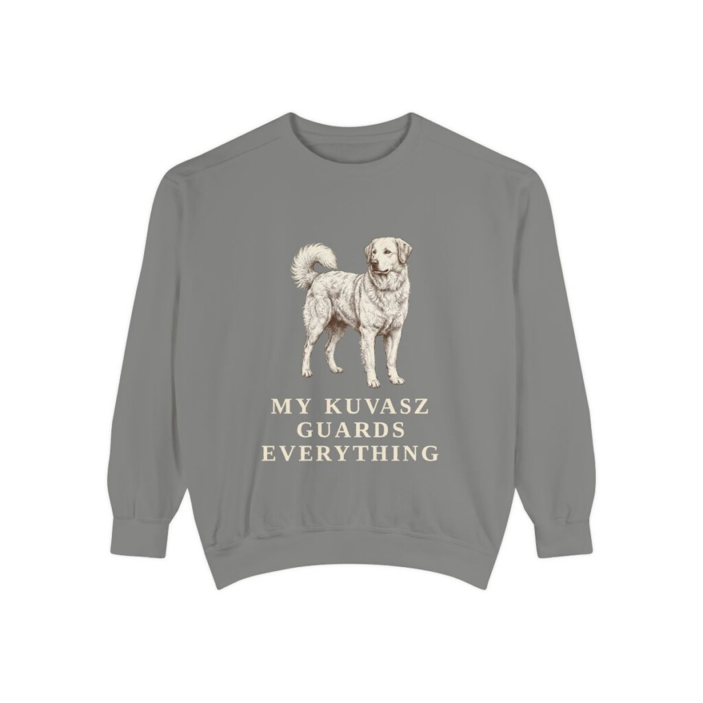 Kuvasz Humor Sweatshirt, Grey, front view