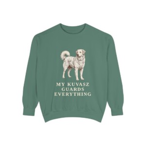 Kuvasz Humor Sweatshirt, Light Green, front view