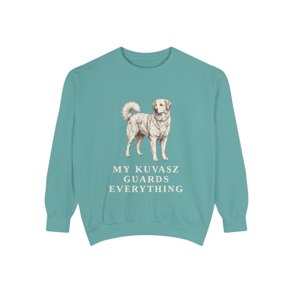 Kuvasz Humor Sweatshirt, Seafoam, front view