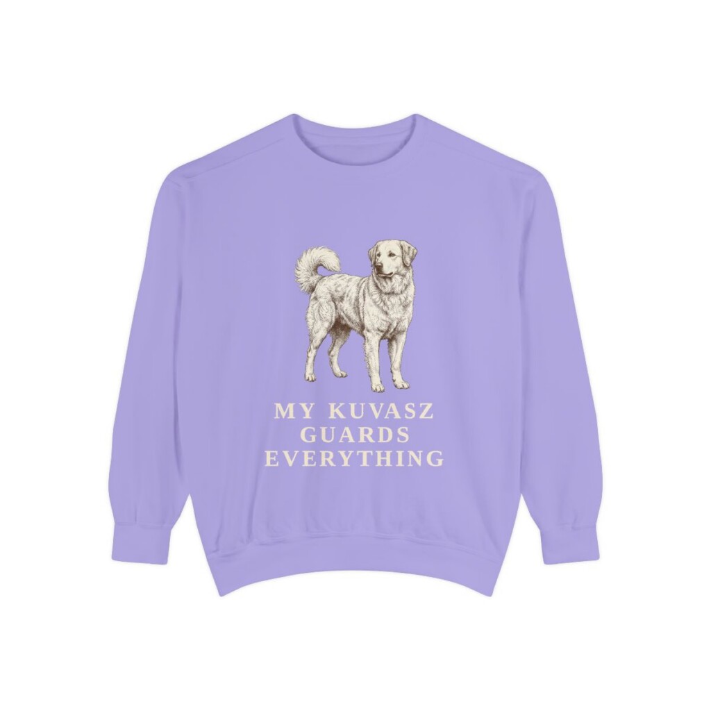 Kuvasz Humor Sweatshirt, Violet, front view