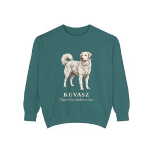 Kuvasz Latin Sweatshirt, Blue Spruce, front view