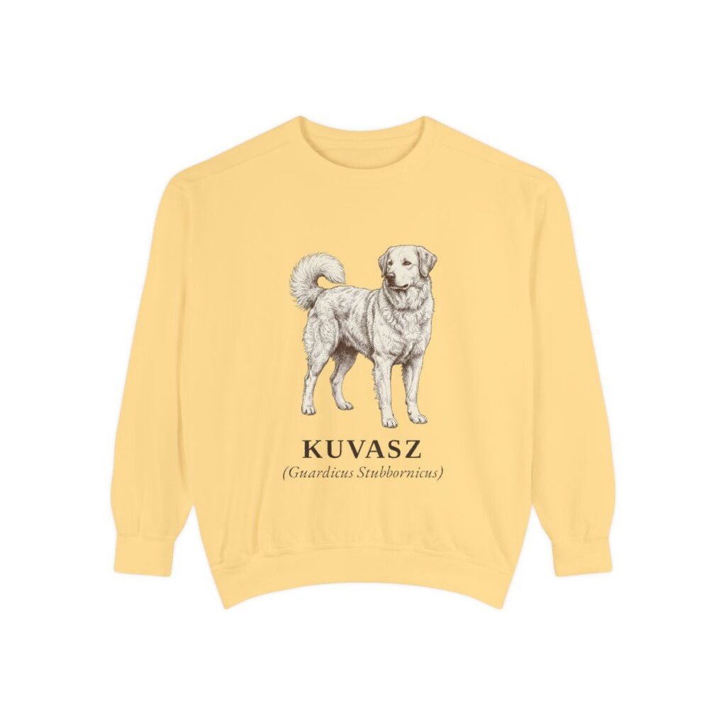 Kuvasz Latin Sweatshirt, Butter, front view