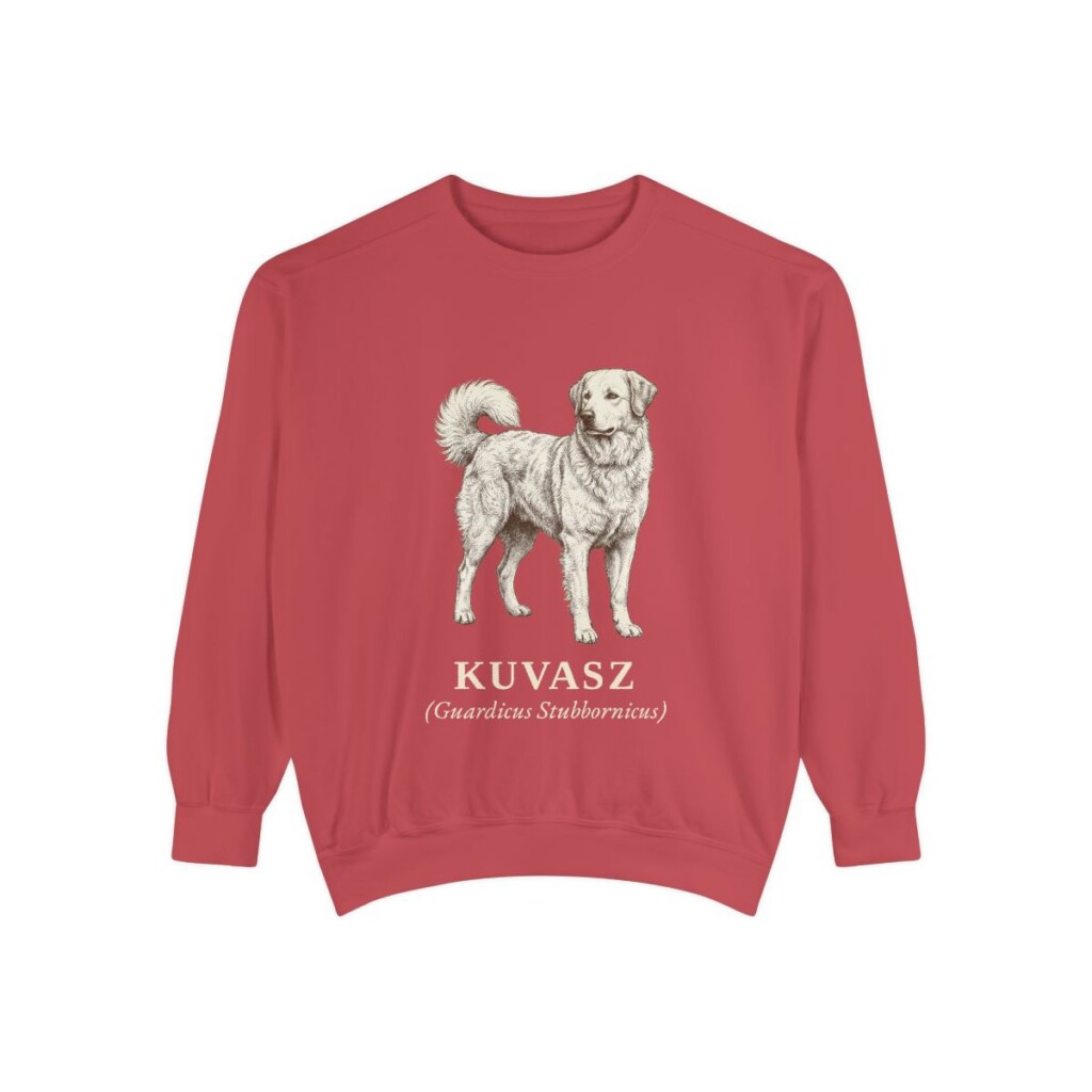 Kuvasz Latin Sweatshirt, Crimson, front view
