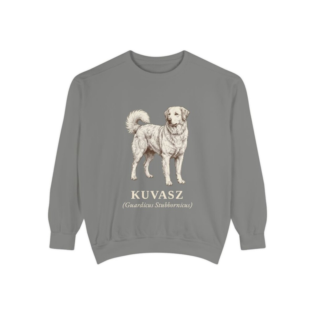 Kuvasz Latin Sweatshirt, Grey, front view