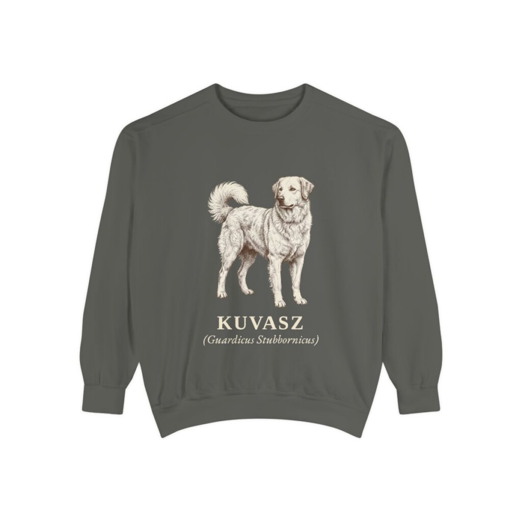 Kuvasz Latin Sweatshirt, Pepper, front view