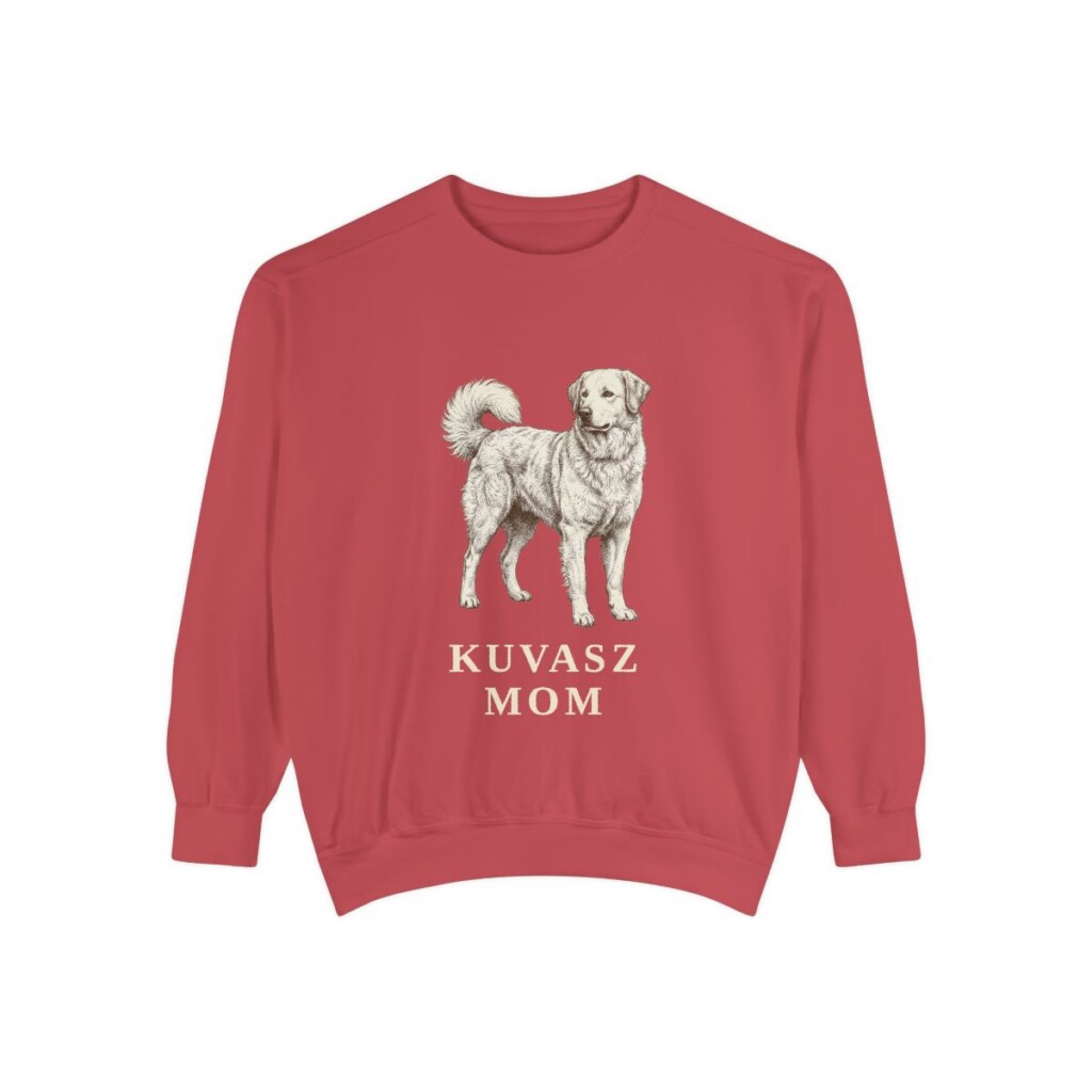 kuvasz-sweatshirt-mom-crimson Kuvasz Mom Sweatshirt, Crimson, front view