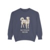 kuvasz-sweatshirt-mom-denim Kuvasz Mom Sweatshirt, Denim, front view