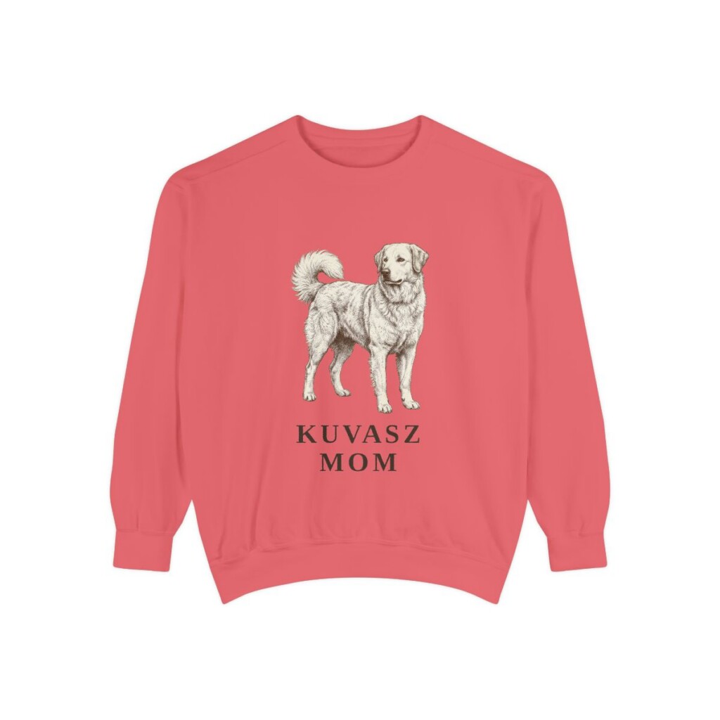 kuvasz-sweatshirt-mom-watermelon Kuvasz Mom Sweatshirt, Watermelon, front view