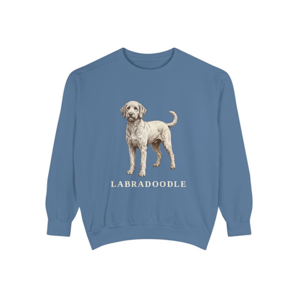 Labradoodle Sweatshirt, Blue Jean, front view